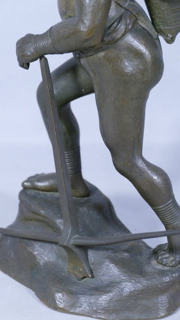 Indochine, Statuette En Bronze, Guerrier Moï Ou Mnong, Tonkin, Vietnam, Fin XIX ème -photo-2