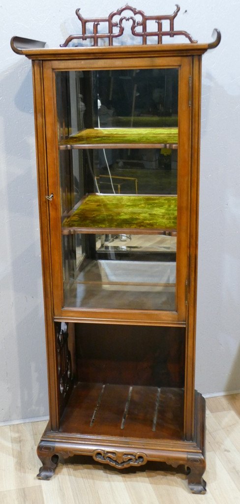 Vitrine Japonisante En Bois Naturel &eacute;poque D&eacute;but XX &egrave;me-photo-2