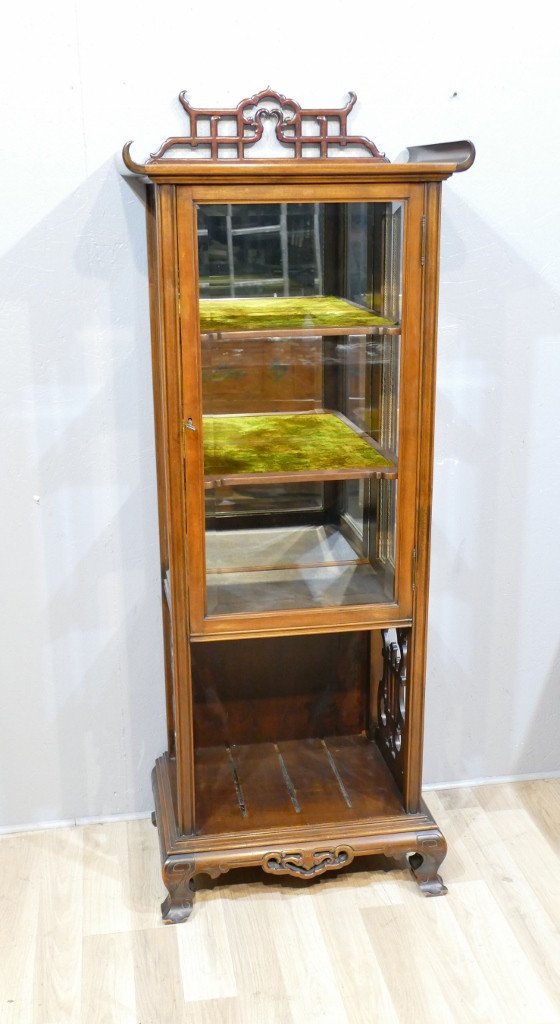 Japanese Showcase In Natural Wood Early Twentieth Time-photo-3