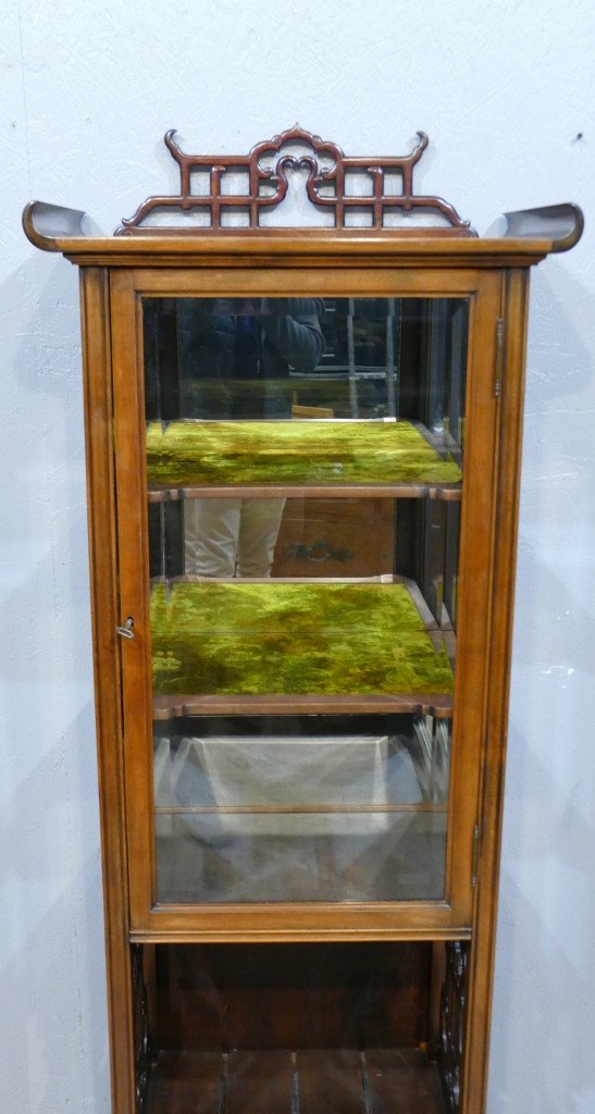 Vitrine Japonisante En Bois Naturel &eacute;poque D&eacute;but XX &egrave;me-photo-1