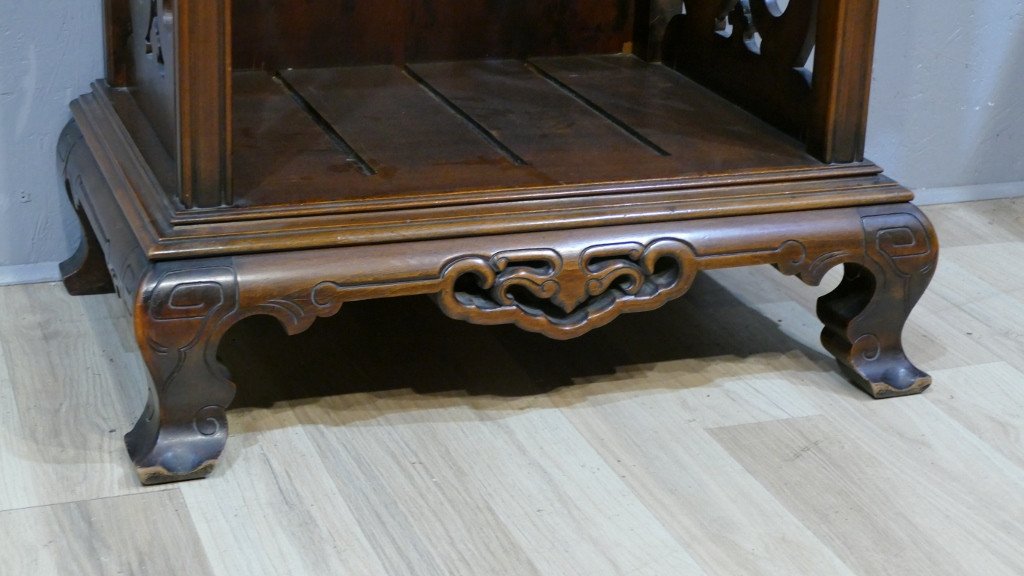 Japanese Showcase In Natural Wood Early Twentieth Time-photo-3