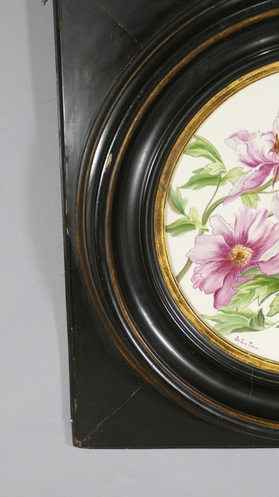 Peonies, Large Dish In Hand Painted Earthenware, Bouquet Of Flowers, XIXth Napoleon III-photo-4