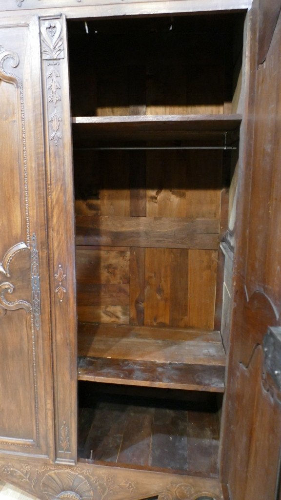 Large Louis XV Wardrobe In Cherry XIXth Century-photo-6