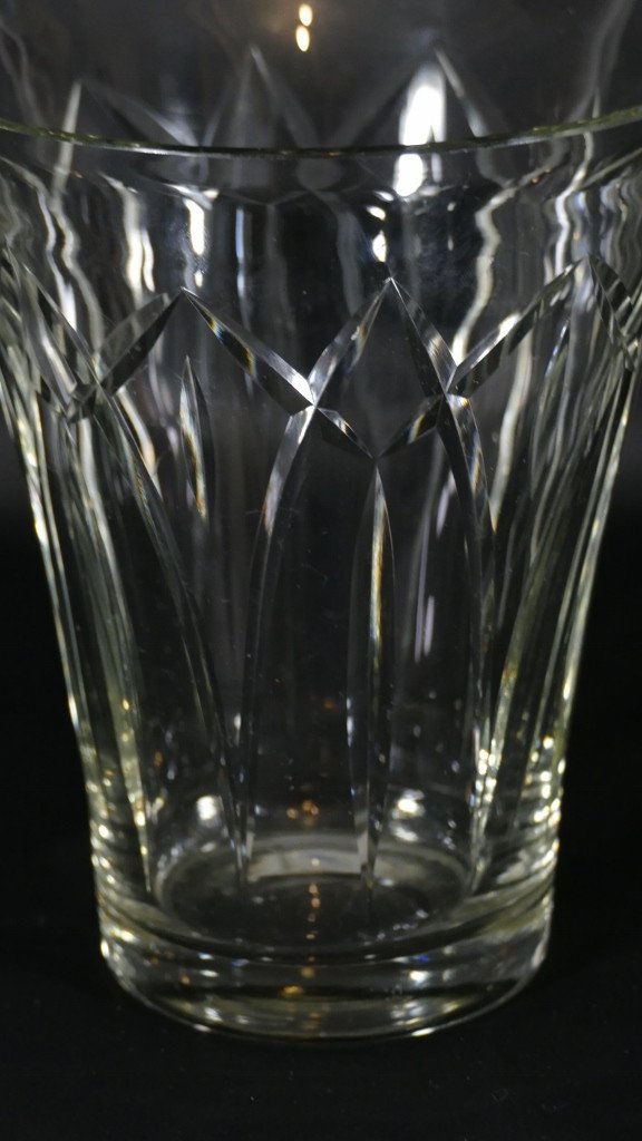 Vase En Cristal Taillé Biseaux Lorrain Croix De Lorraine, époque Début XX ème-photo-3
