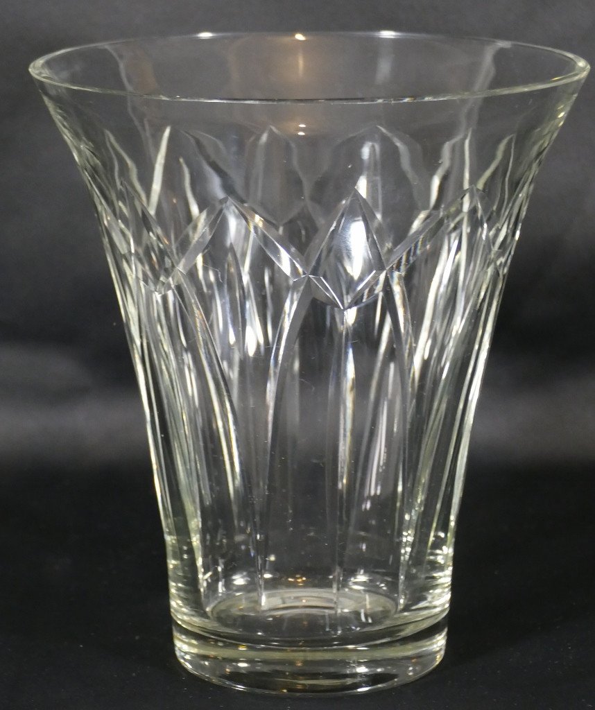 Vase En Cristal Taillé Biseaux Lorrain Croix De Lorraine, époque Début XX ème