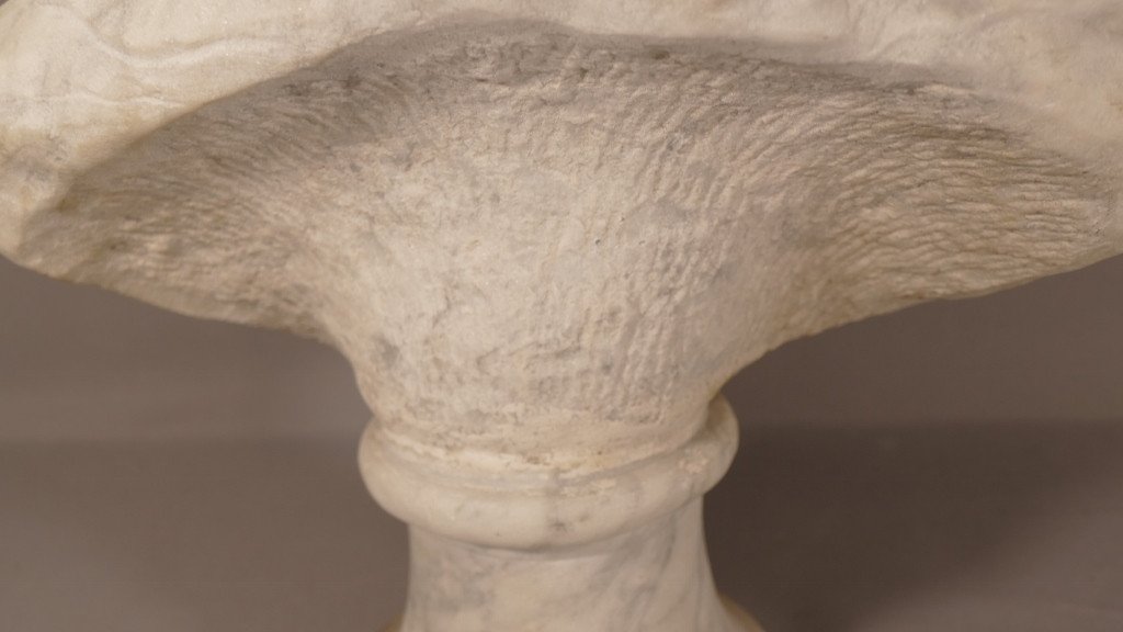 Bust Of Young Woman In Marble Signed A Bartel, XIXth Time-photo-5