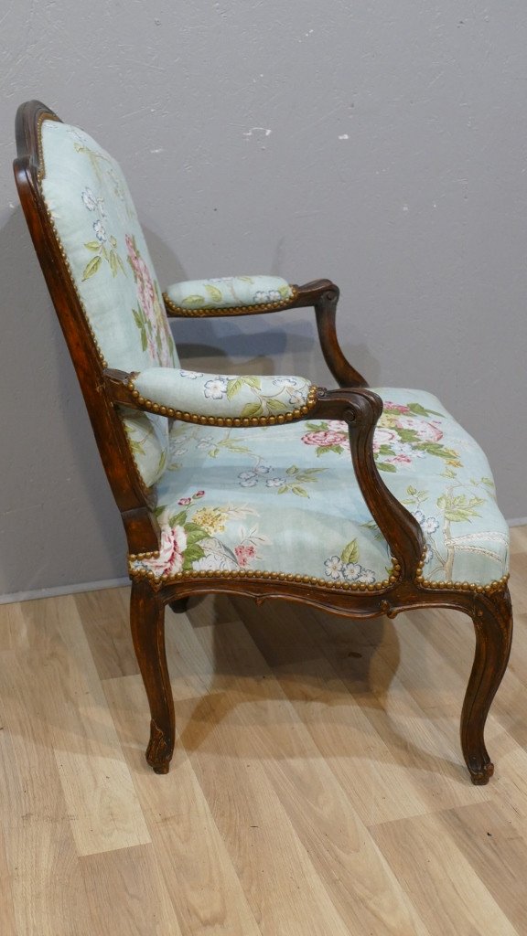 Louis Cresson (1706-1761), Louis XV Armchair With The Stamped Queen, 18th Century-photo-5