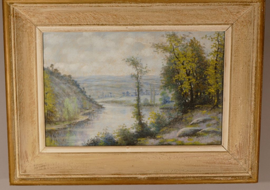 Creuse Valley, Crozant School, Pastel By Eugène Senamaux-photo-2