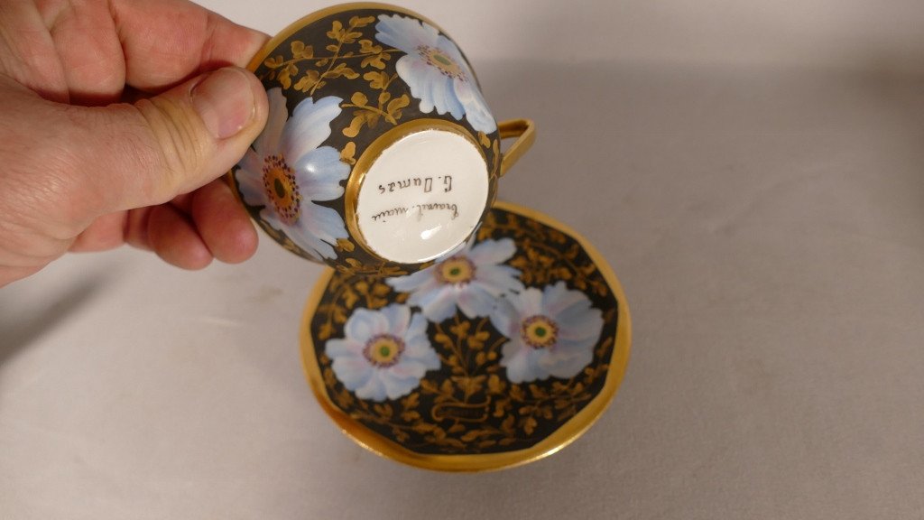 Hand Painted Porcelain Head To Head Service, G Dumas Limoges Early Twentieth Time-photo-7