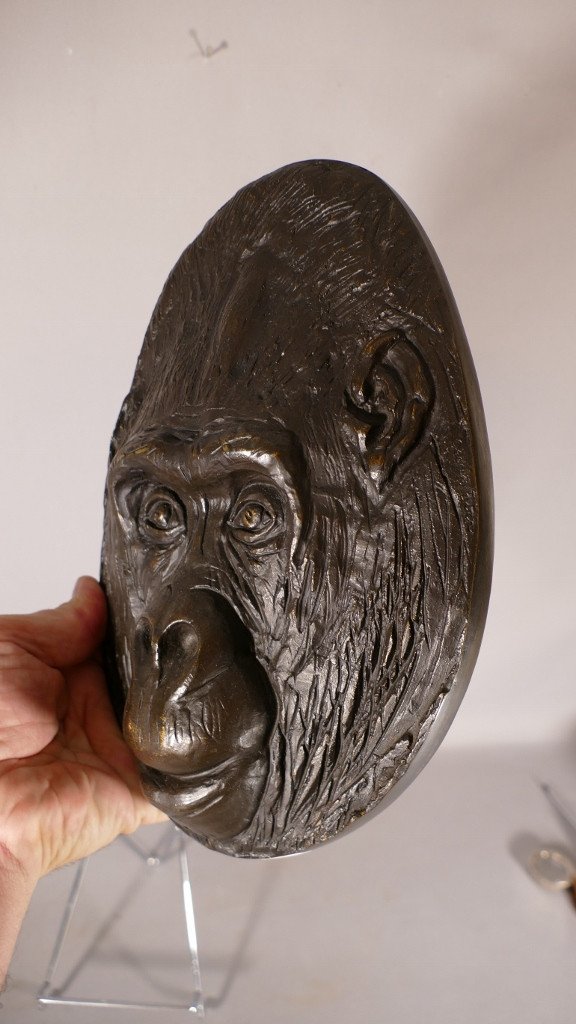 The Gorilla, Animal Bronze By Jacques Birr Numbered 33/100, Dated 1986-photo-2