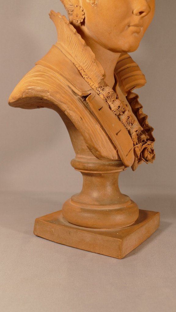 Madame De Récamier, Terracotta Bust By Jonchery, Late Nineteenth Time-photo-4