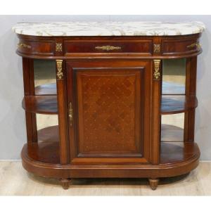 Demi-lune Buffet Louis XVI Style With Support Height In Mahogany, Circa 1900