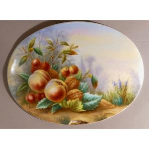 Haviland Late 19th Century, Hand-painted Porcelain Fruit Still Life Plate