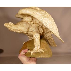 Golden Eagle, Royal Dux Bohemia Porcelain Sculpture Circa 1900