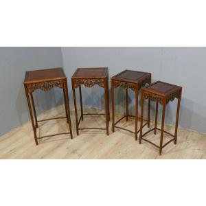 Rosewood Nesting Tables, Bat Decor, China, Indochina, Vietnam