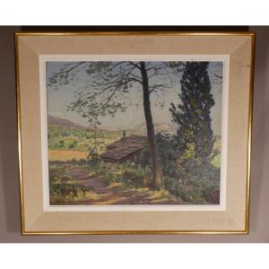 Charles Victor Guilloux (1866-1946), Oil On Canvas Provençal Landscape