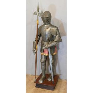 Armure De Charles V, Chevalier, Moyen-age, Tolède, XX ème Siècle, épée Hallebarde, Château Fort
