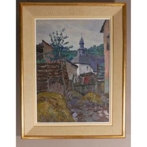 Henri Pailler (1876-1954) Crozant School, Interior Farm Painting Circa 1910