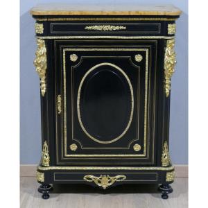 Napoleon III Support Height Buffet In Blackened Wood And Gilt Bronze, 19th Century