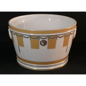 Chastagner Limoges, Neoclassical Porcelain Cache Pot, Circa 1980