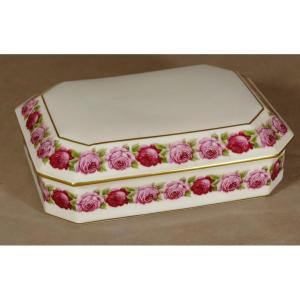 Limoges Porcelain Rose Box, 1980s Period