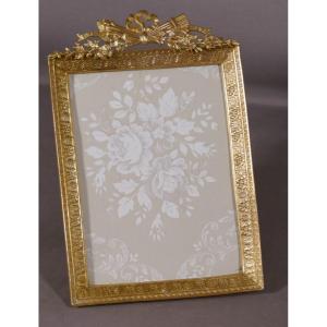 Louis XVI Style Photo Frame In Bronze And Gilded Brass, 1900 Period