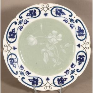 Auguste Riffaterre, Rare Decorative Plate In Paste On Paste Limoges Art Nouveau Porcelain