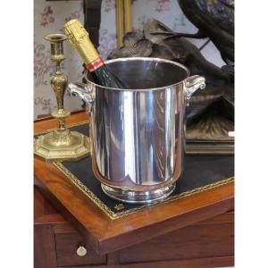 Christofle Ormesson, Regency Style Champagne Bucket In Silver Metal, Gallia Collection