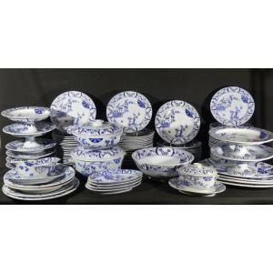 Japon Creil Et Montereau, Complet Service 97 Pi&egrave;ces Pour 12 Personnes En Fa&iuml;ence, Monet Giverny