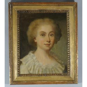Portrait Of A Young Woman, Oil Painting On Canvas, Late 18th Century