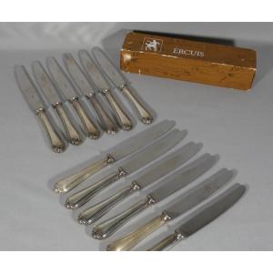 Ercuis Sully Model, 12 Silver-plated Table Knives
