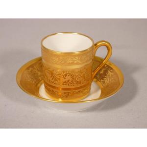 Gold Inlay, Limoges Porcelain Collector's Cup