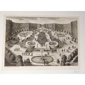 Versailles, The Feast Hall, 17th Century Engraving Of The Gardens By Gabriel Pérelle
