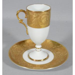 Incrustation d'or, tasse de collection en porcelaine de Limoges