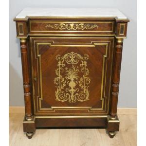 Napoleon III Rosewood And Brass Marquetry Sideboard, 19th Century