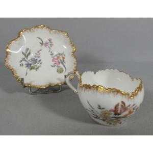 CFH-GDM, tasse de collection en porcelaine de Limoges peinte à la main, époque fin XIX ème