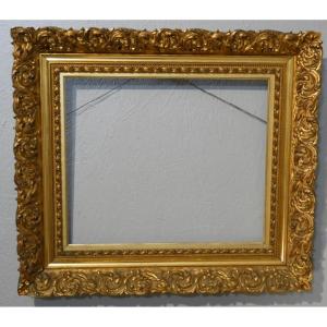 Grand cadre Napoléon III en bois et stuc doré, époque XIX ème