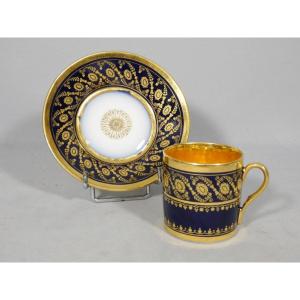 Schoelcher, tasse litron de collection en porcelaine de Paris époque Empire, début XIX ème