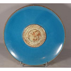 Gilbert Portanier et Denise Ramamgno, Vallauris 1950 , grand plat décoratif en céramique