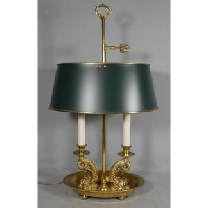 Empire-style Hot-water Bottle Lamp With Dolphins, 1980s