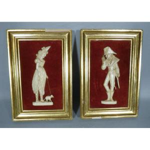 Incroyable et merveilleuse, paire de profils de style Directoire, époque début XX ème
