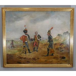 General Murat, Italian Campaign, Military Painting Oil On Canvas 20th Century
