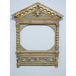Large Carved, Polychromed And Gilded Wooden Marian Altar-piece - 17th Century