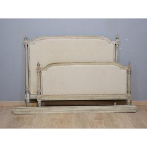 Louis XVI Style Painted Wood Bed With Detached Columns, 140*190 Cm