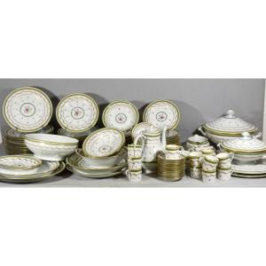 Haviland Vieux Paris Vert, Service complet pour 12 personnes, 107 pièces - Limoges 