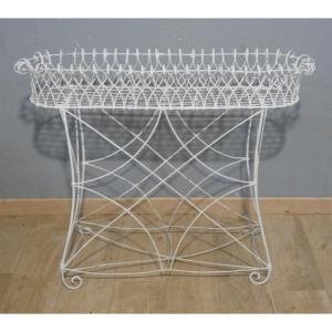 Napoleon III-style Planter Made Of Woven Wire In A Basket Design, Late 19th Century