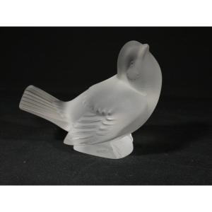 Lalique, statuette moineau en cristal satiné