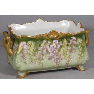 "la Glycine," A Limoges Porcelain Planter, Art Nouveau Period, Circa 1900