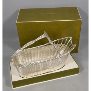Christofle Gallia, Woven Metal And Silver-plated Bottle Holder, Original Box