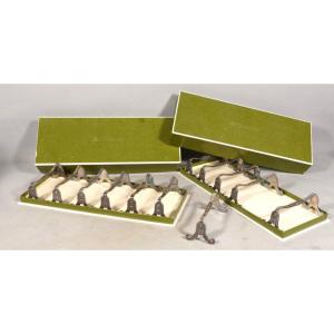 Christofle – Marie-antoinette Model, Louis XVI Style – 12 Silver-plated Knife Holders